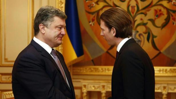 Beinahe schon alte Bekannte: Petro Poroschenko empfing Außenminister Sebastian Kurz in Kiew