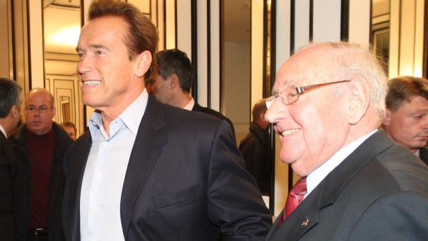 Alfred Gerstl (rechts) mit Arnold Schwarzenegger