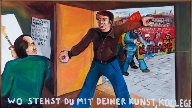 Jörg Immendorf: Wo stehst Du mit Deiner Kunst, Kollege? 1973, Acryl auf Leinwand