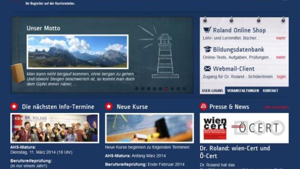 Die Webseite von Dr. Roland, einem Anbieter von Kursen und Beratung zur Berufs- und Karriereplanung.