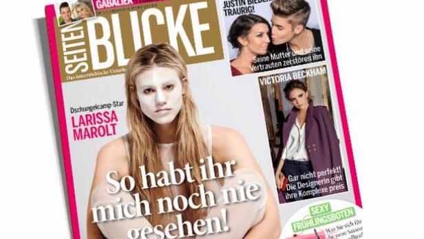 Titelseite der Zeitschrift „Seitenblicke“ mit Larissa Marolt mit Gesichtsmaske.