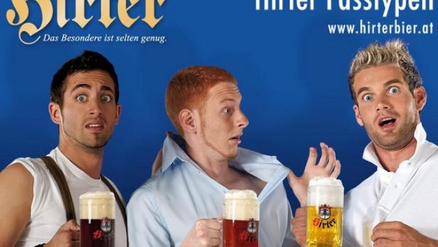 Hirter-Bier-Sujet einer Kampagne, die 2010 Unmut hervorrief und der Brauerei Sexismus-Vorwürfe einbrachte. Als Antwort auf das Sujet mit den Damen folgte dieses Buben-Motiv. (c: hirter bier)