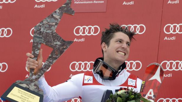 Hurra die Gams: Marcel Hirscher gewann erstmals den Slalom in Kitzbühel.