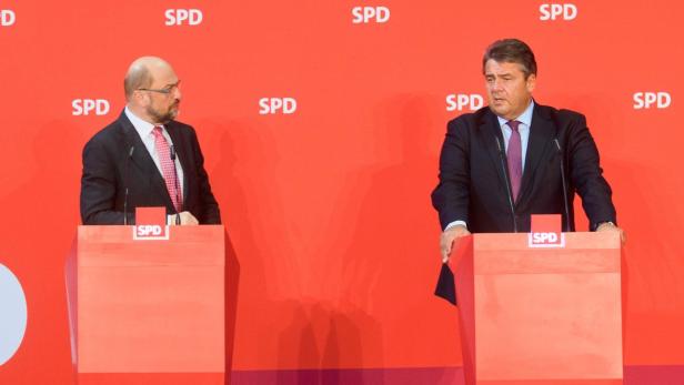 Martin Schulz (l.) und Sigmar Gabriel.