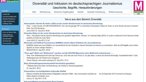 Eine Webseite zum Thema Diversität und Inklusion im Journalismus.