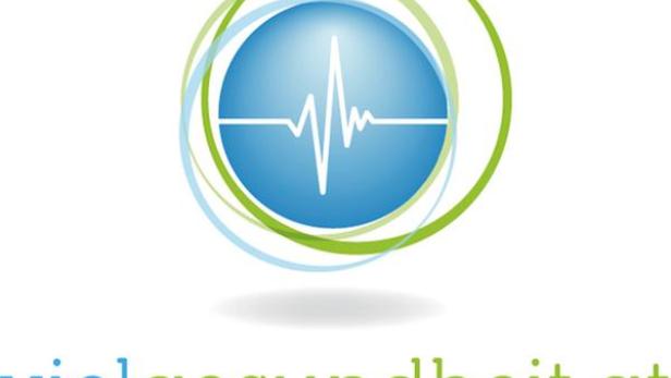 Das Logo von vielgesundheit.at zeigt eine stilisierte Herzfrequenz in einem Kreis.