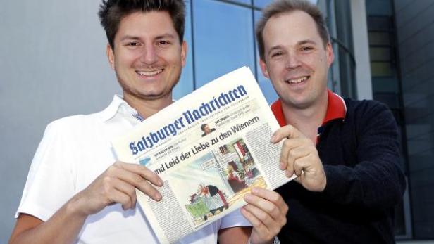 Max Dasch und Christian Lassner, der frühere und der neue Marketingleiter der Salzburger Nachrichten. (c: sn - ratzer robert)