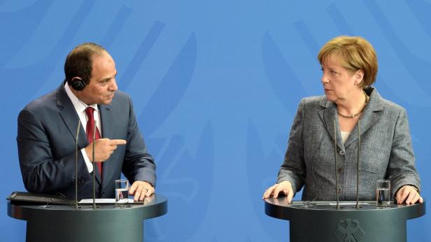 Abdel Fattah el-Sisi und Angela Merkel bei einer Pressekonferenz.