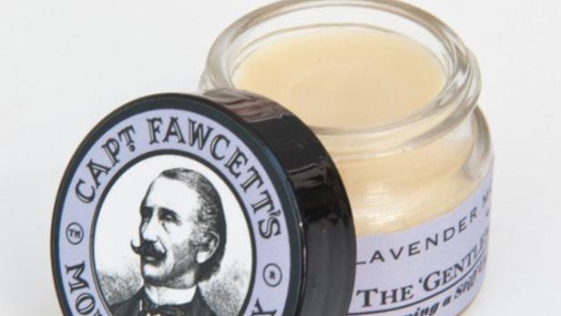 Bart Wax für das perfekte Finish: &quot;Captain Fawcett&#039;s mustache wax lavender&quot; um ca. 10 € erhältlich bei