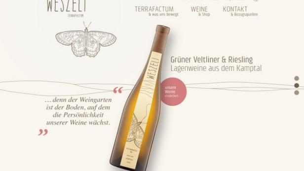 Eine Flasche Weszeli Grüner Veltliner & Riesling Lagenwein aus dem Kamptal.