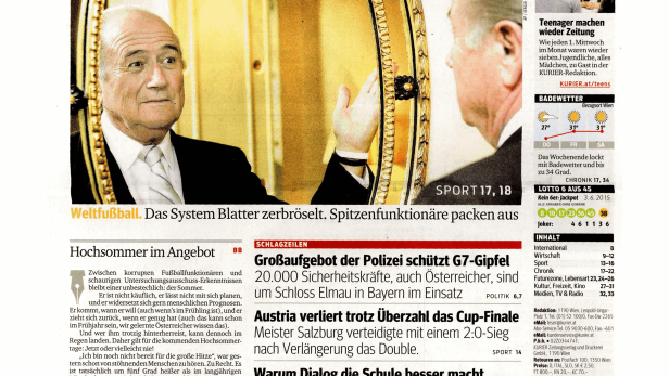 Schlagzeile vom 04.06.2015König FIFA am EndeKurier