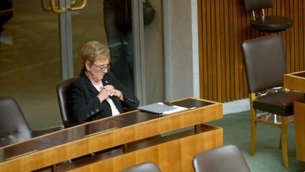 Die fraktionslose Abgeordnete Monika Lindner - in der letzten Reihe des Nationalrats.