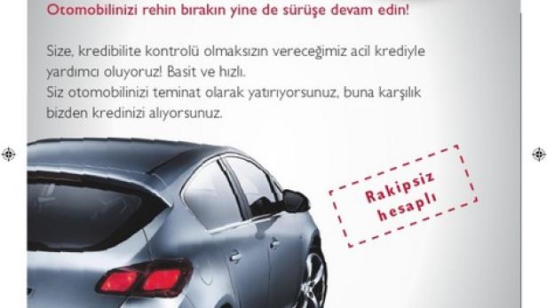 Eine Werbung für AutoPfand mit einem Auto und einem Tachometer, der 5000 Euro anzeigt.