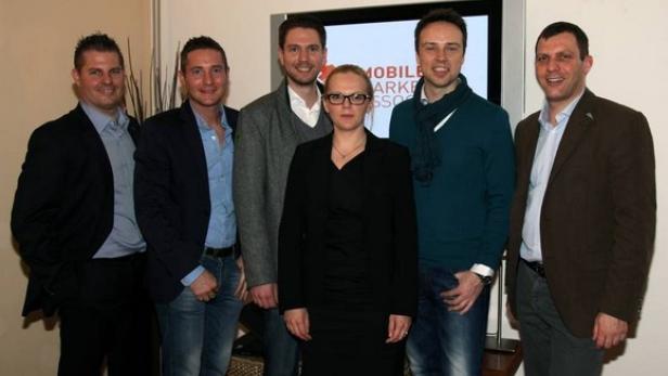 Haral Winkelhofer, Josef Mantl, Gerald Smech, Michaela Mayrhofer, Alexander Oswald, Andreas Martin - Vorstand Mobile Marketing Association Austria 2013. (c: mmaa)