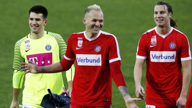 Osman Hadzikic, Raphael Holzhauser und Lukas Rotpuller hatten in Wolfsberg gut lachen.