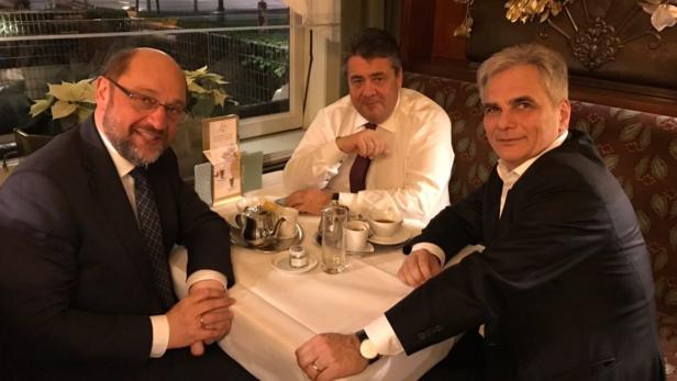 Gabriel und Schulz trafen sich mit Ex-Kollegen Faymann