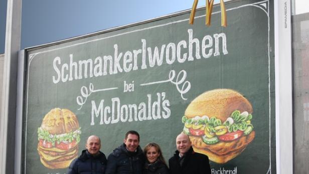 Alexander Hirzi (Hirzi Kreativ), Robert Markowitsch (Mc Donald&#039;s Österreich), Bisi Andrejevic (OMD), Robert Hofer (Epamedia). (c: epamedia)