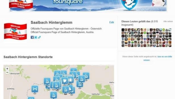 Saalbach Hinterglemm checkt bei Foursquare ein