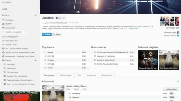 Deezer4Artist - Produkt-Neueinführung für Künstler und Fans - Artist-Profil der Elektroniker Justice