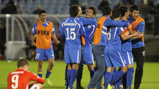 Die Usbeken freuen sich über den Einzug ins Viertelfinale