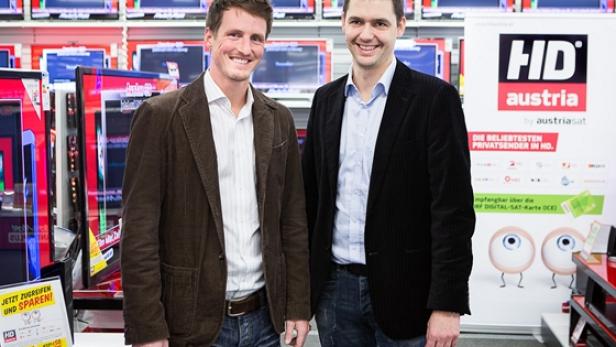 David Bock und Michael Nehammer, die Geschäftsführer von Backbone, hat&#039;s erwischt. Sie haben auch HD Austria und sehen jetzt schärfer als zuvor. (c: stöcher)