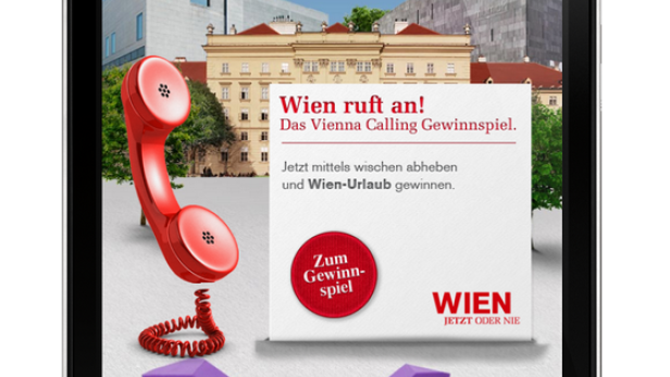 Vienna Calling Werbekampagne von Wien Tourismus - Full Screen Overlay Banner - Mobile Advertising - Digital Sunray