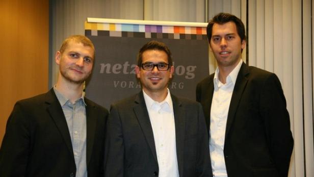 Christof Flachsmann, Albert Brandstätter, Thomas Gabriel, die Netzdialog-Initiatoren vernetzen Vorarlbergs Online-Geschäftsleute (c: netzdialog)