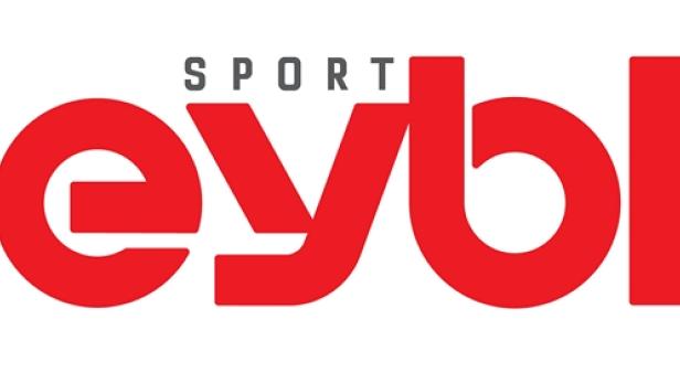 Das rote „EYBL“-Logo mit dem Wort „Sport“ darüber.