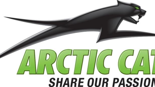 Das Logo von Arctic Cat mit einem springenden schwarzen Panther über dem Schriftzug.