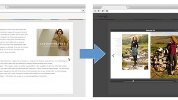 Ein Screenshot, der die Entwicklung einer Online-Anzeige von Anthropologie zeigt.