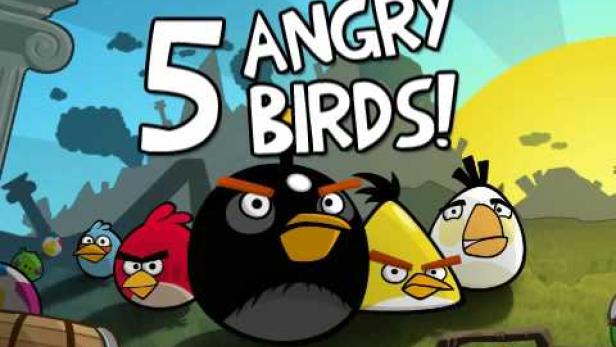Eine Szene mit den Charakteren aus dem Spiel „Angry Birds“.