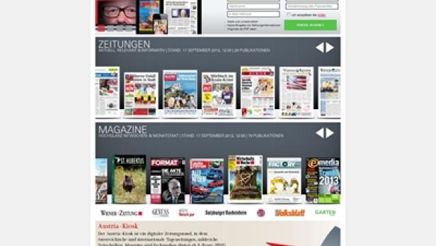 Das Austria Kiosk, noch komplementär funktionierender Medien-Vertrieb, der künftig den stationären Einzelverkauf von Zeitungen und Magazinen unter Druck bringen könnte (c: apa)