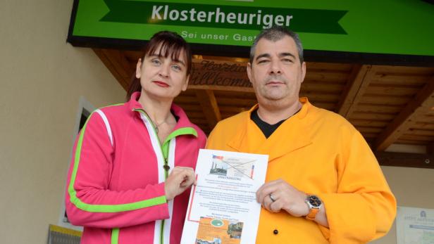 Alexandra Turek und Christian Vlasaty sperren ihr Wirthaus &quot;Klosterheuriger&quot; in Maissau am kommenden Sonntag zu.