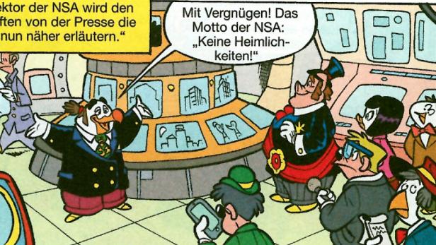 Der Direktor der NSA erklärt die Anlage der versammelten Presse.