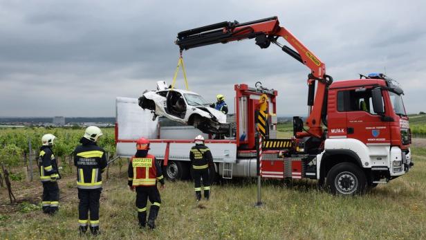 Mit Porsche in Weinbergen verunfallt