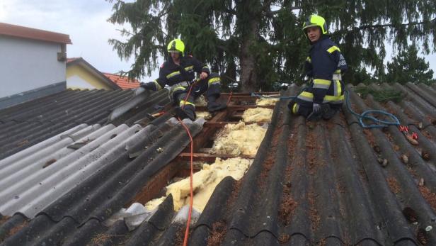 Explosion in Oberhausen: Der Blitz schlug zuerst im Baum ein, ging zu Boden und schlängelte sich hinauf bis zur Dachkante. Weitere Bilder:
