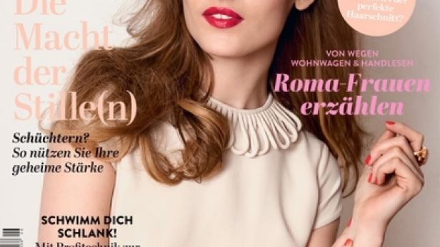 Das Cover der Zeitschrift „Wienerin“ mit einer Frau mit braunem, gewelltem Haar.