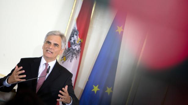 Bundeskanzler Werner Faymann nach der Sitzung des Ministerrates.