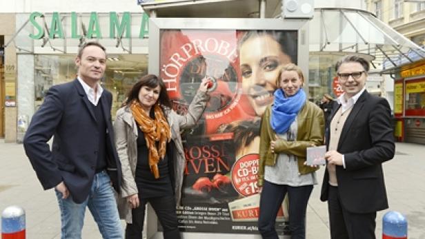 Hannes Eder (Universal Music Austria), Brigitte Ecker (Epamedia), Andreas Posch, Gert Korentschnig (Kurier) (c: kurier - mangione)