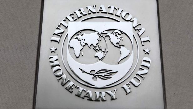 IMF-Logo im Hauptquartier in Washington.