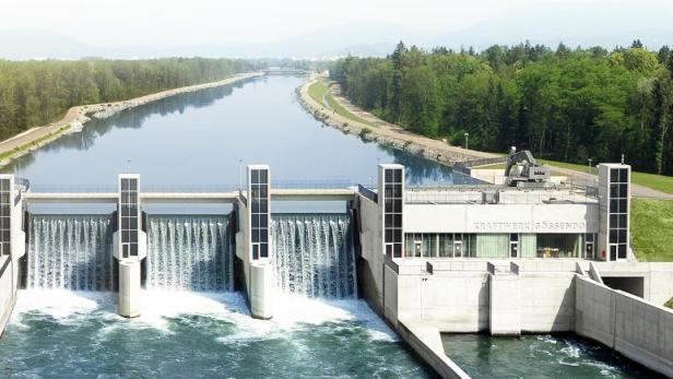 BILD zu OTS - Energie Steiermark und Verbund eröffnen heute (28.9.12) neues Wasserkraftwerk in Gössendorf bei Graz.
