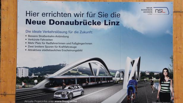 Geplante neue Linzer Donaubrücke