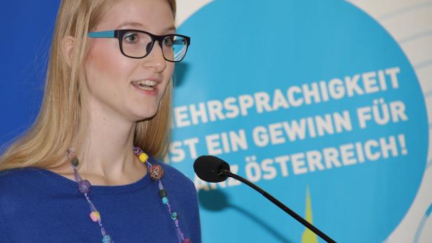 Erika Matušicová (BHAK Bruck an der Leitha, NÖ, Slowakisch) erzählte von einem Erlebnis in den USA, wo ihr ihre Sprachkenntnisse aus dem Freifach Japanisch geholfen haben.