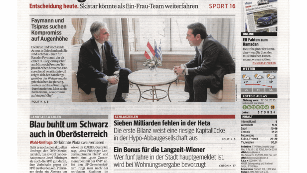 Schlagzeile vom 18.06.2015Nach Abrechnung mit ÖSV: Fenninger vor dem RauswurfKurier
