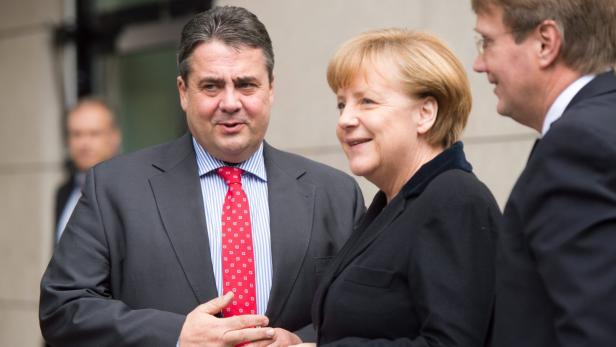 Möchten miteinander regieren: Kanzlerin Merkel und SPD-Chef Gabriel, doch die Chancen sinken derzeit etwas