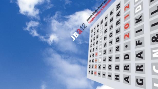 Grafische Darstellung des Joseph Binder Award 2012 vor blauem Himmel.