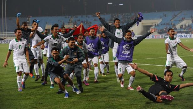 Der Finaleinzug ist geschafft: Indonesiens Spieler dürfen jubeln.