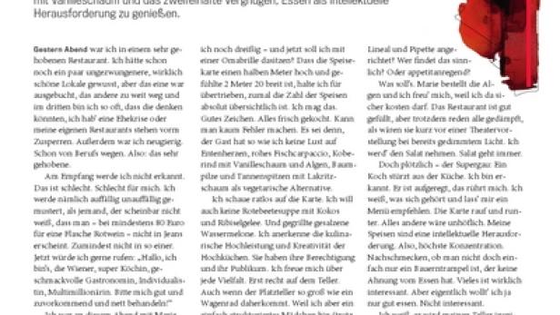 Sarah Wiener, Starköchin, abgebildet in einer Magazin-Illustration.