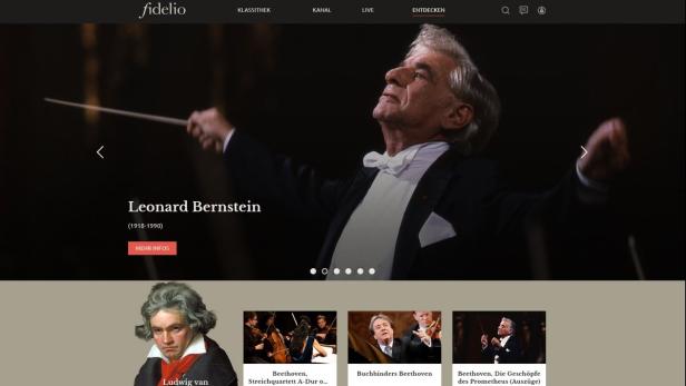 Die Benutzerobfläche von dem Klassikportal fidelio