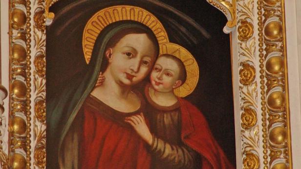 Ölgemälde „Maria vom guten Rath “, 77 x 61 cm, gestohlen in Wien.